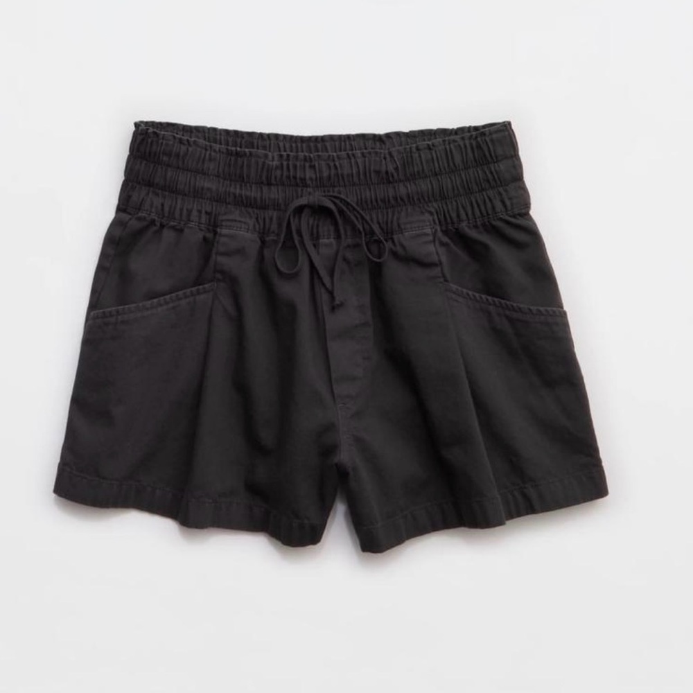 Aerie Dark Grey Elastic-Waist Cargo Style Short